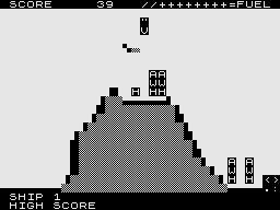 Raider (ZX81) screenshot: Lets get bombing and blasting.