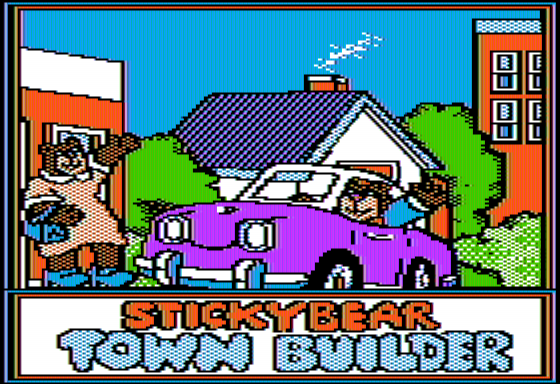Stickybear: Town Builder (Apple II) screenshot: Title Screen