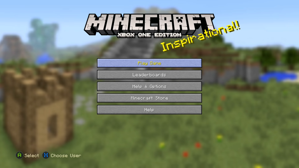 Minecraft (Xbox One) screenshot: Main menu