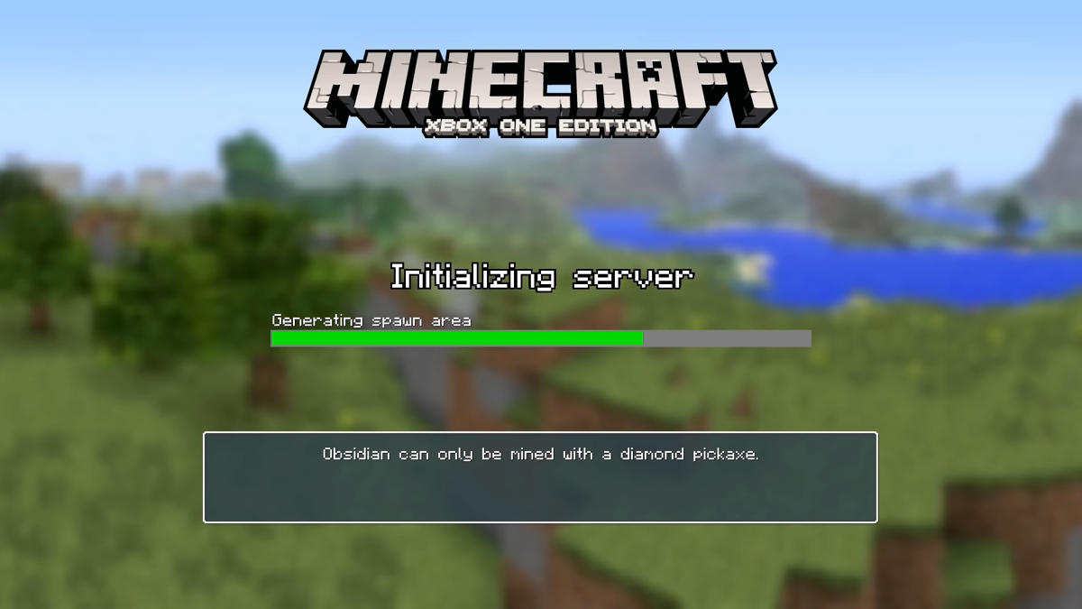 Minecraft (Xbox One) screenshot: Loading screen