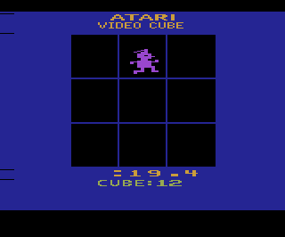 Atari Video Cube (Atari 2600) screenshot: A blacked out spaces, timed race variaton