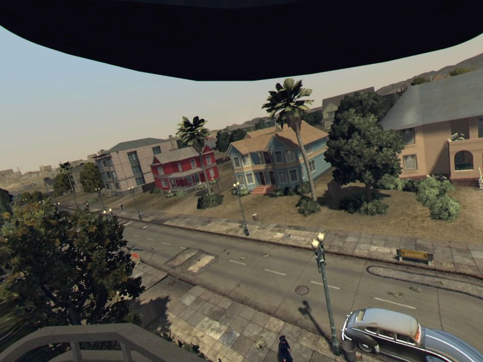 L.A. Noire: The VR Case Files (PlayStation 4) screenshot: Nice view from the balcony