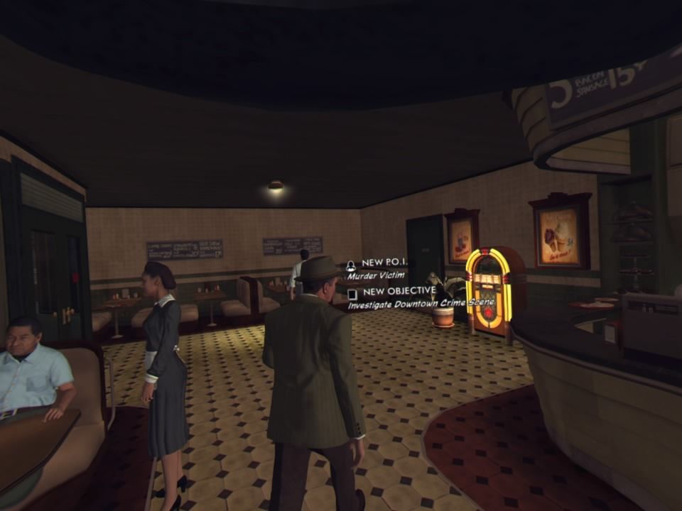 L.A. Noire: The VR Case Files (PlayStation 4) screenshot: Leaving the diner