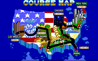Turbo Out Run (DOS) screenshot: Map (EGA)