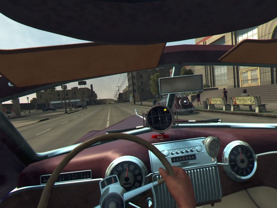 L.A. Noire: The VR Case Files (PlayStation 4) screenshot: Driving a convertible