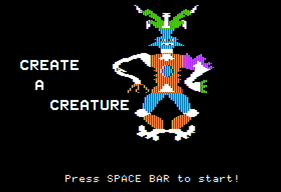 Early Addition (Apple II) screenshot: Create a Creature