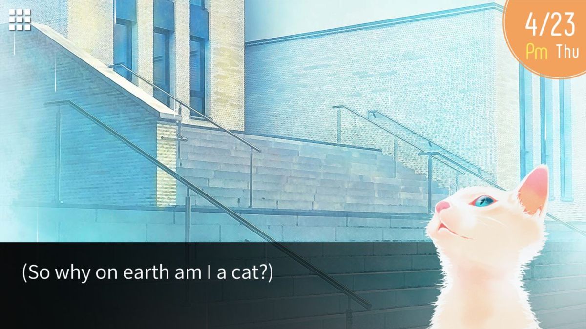 CATharsis (Windows) screenshot: "So why on earth am I a cat?" - a question that gets asked more often that you'd expect<br><br>Demo version