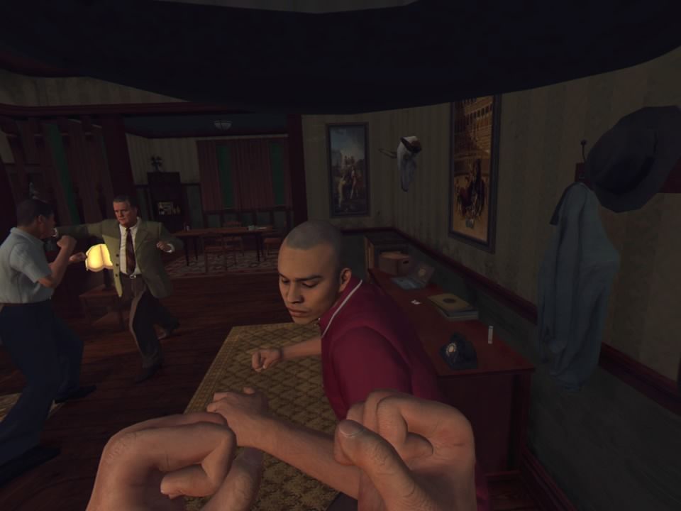 L.A. Noire: The VR Case Files (PlayStation 4) screenshot: Attacking the police is not good at all