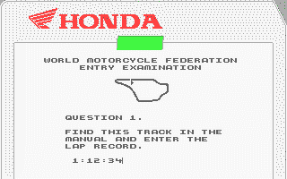 RVF Honda (Atari ST) screenshot: Manual Protection