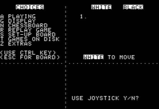 The Chessmaster 2000 (Apple II) screenshot: Gameplay