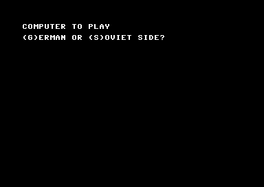 The Stalingrad Campaign (Commodore 64) screenshot: Choosing a Side