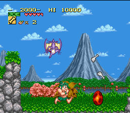 Joe & Mac: Caveman Ninja (SNES) screenshot: Powerups come in these eggs