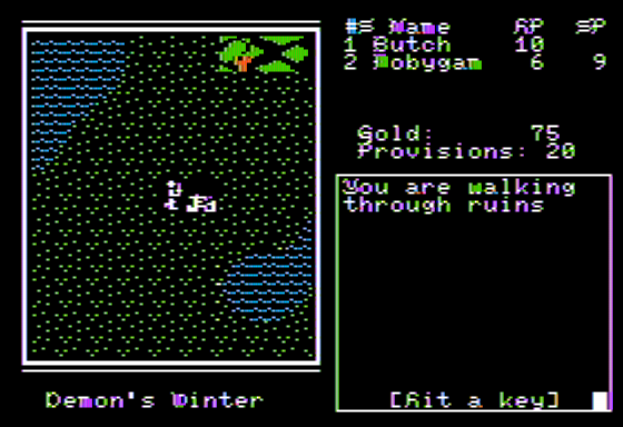 Demon's Winter (Apple II) screenshot: In the Wilderness