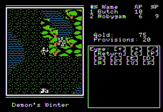 Demon's Winter (Apple II) screenshot: By a Town