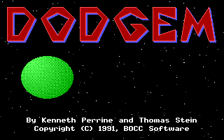 Dodgem (DOS) screenshot: The game's title screen
