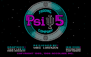 Psi 5 Trading Co. (PC Booter) screenshot: Title screen