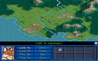 Inherit the Earth: Quest for the Orb (DOS) screenshot: The main travel map