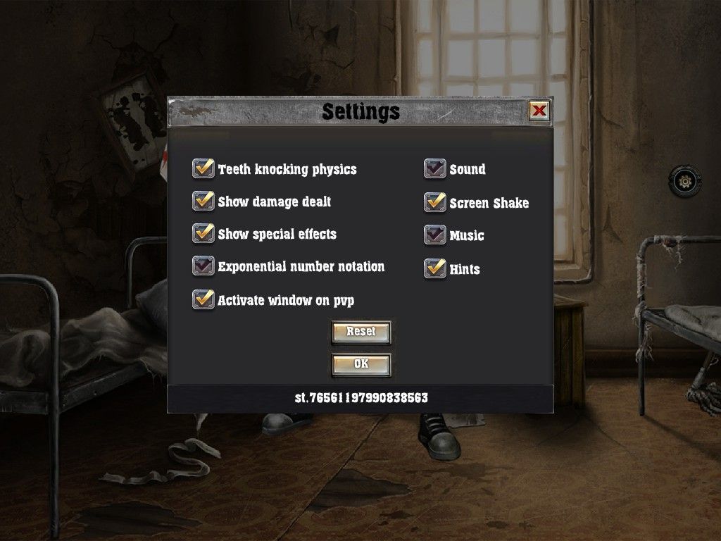 Insanity Clicker (Windows) screenshot: In-game configuration settings