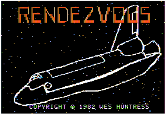 Rendezvous: A Space Shuttle Flight Simulation (Apple II) screenshot: Title Screen