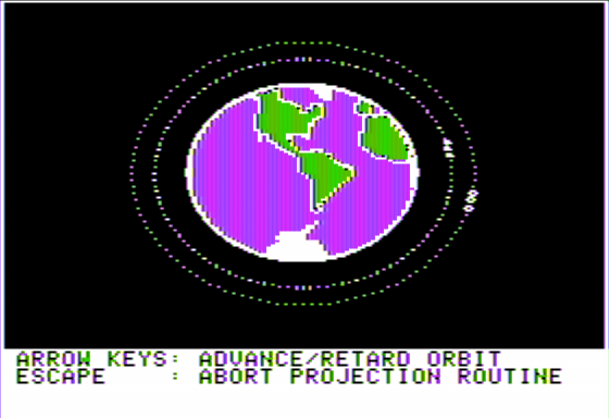 Rendezvous: A Space Shuttle Flight Simulation (Apple II) screenshot: Changing my Orbit