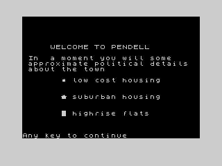 Election (ZX Spectrum) screenshot: In-game.