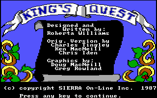 King's Quest (DOS) screenshot: Title screen