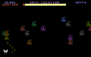 Zap-Em (Commodore 16, Plus/4) screenshot: Avoid the bullets