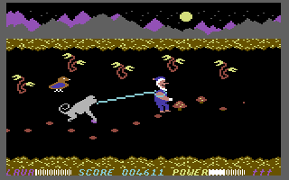 WitchSwitch (Commodore 64) screenshot: Crossing the swamp