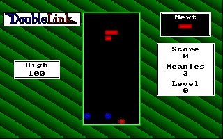 DoubleLink (DOS) screenshot: The start of a game at the lowest level of difficulty