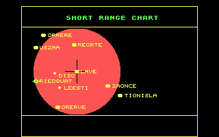 Elite (DOS) screenshot: Short-range chart