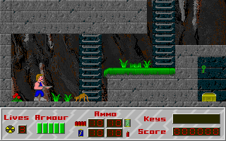 Mutant Earth (DOS) screenshot: The starting area of the first level.