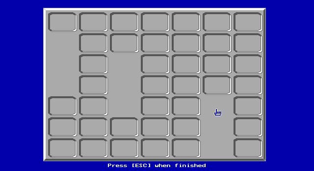 Dots (DOS) screenshot: The game comes with an editor that allows the player to customise the board