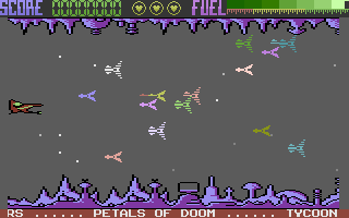 Xargon's Revenge (Commodore 16, Plus/4) screenshot: Here comes the first wave