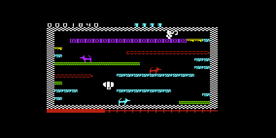 The Perils of Willy (VIC-20) screenshot: Avoid the dogs