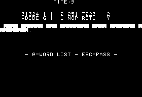 Jabbertalky (Apple II) screenshot: Alphagrammar