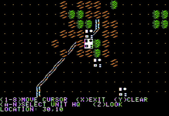 Battle Group (Apple II) screenshot: Viewing the Map