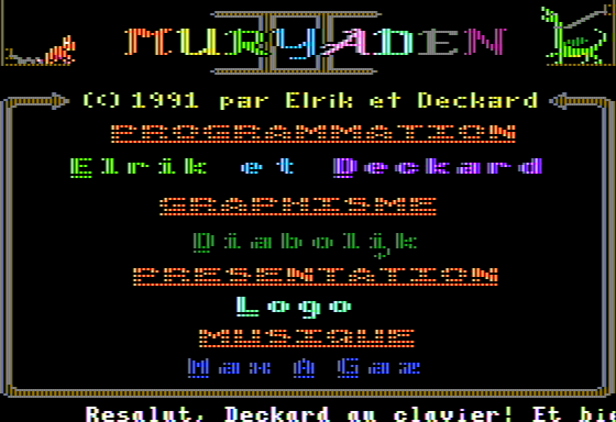 Muryaden II (Apple II) screenshot: Introduction