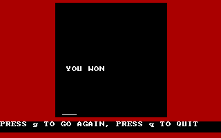 Knoxblock! (DOS) screenshot: A rather anti-climactic felicitation.