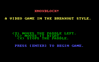 Knoxblock! (DOS) screenshot: Title screen