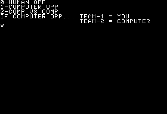 3 in 1 College & Pro Football (Apple II) screenshot: Game Setup