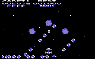 Auriga (Commodore 64) screenshot: Another wave to blast