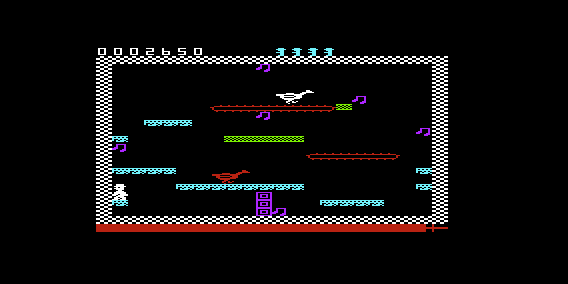 The Perils of Willy (VIC-20) screenshot: Collect the music notes