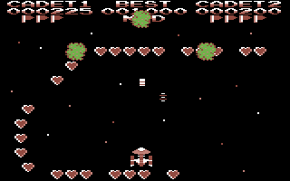 Auriga (Commodore 64) screenshot: Blast the aliens