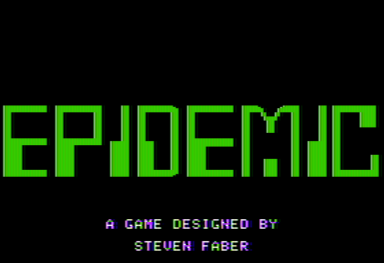 Epidemic! (Apple II) screenshot: Title screen