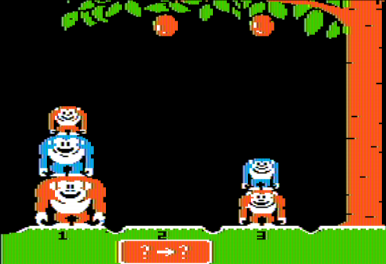 Monkey Business (Apple II) screenshot: Monkeys in Motion