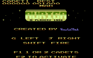 Auriga (Commodore 16, Plus/4) screenshot: Title Screen