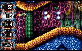 Jim Power: The Lost Dimension in 3D (DOS) screenshot: The cavern is very detailed