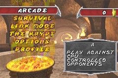 Mortal Kombat: Deadly Alliance (Game Boy Advance) screenshot: There are two modes to play: Survival and Arcade