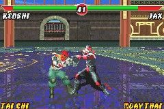 Mortal Kombat: Deadly Alliance (Game Boy Advance) screenshot: Kenshi puches Jax