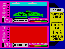 Spy vs. Spy: The Island Caper (ZX Spectrum) screenshot: The island. Choose your options.
